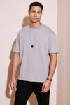 Pamuklu Bisiklet Yaka Relaxed Fit Basic Erkek T Shirt 5902610 KÜL