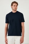 Pamuklu Bisiklet Yaka Relaxed Fit Basic Erkek T Shirt 5902610 İNDİGO