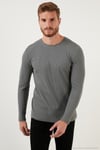 Pamuklu Bisklet Yaka Normal Kalıp Basic 3'lü Paket Erkek Sweat 5905073S3 Antrasit-Açık Haki-Ekru