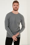 Pamuklu Bisklet Yaka Normal Kalıp Basic 3'lü Paket Erkek Sweat 5905073S3 Açık Haki-Lacivert-Siyah
