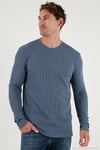 Pamuklu Bisklet Yaka Normal Kalıp Basic 3'lü Paket Erkek Sweat 5905073S3 Siyah-Lacivert-Koyu Gri