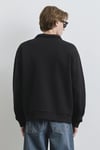 Pamuklu Boxy Fit Uzun Kollu Logolu Erkek Sweat 0S10208-900 SİYAH