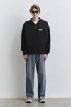 Pamuklu Boxy Fit Uzun Kollu Logolu Erkek Sweat 0S10208-900 SİYAH