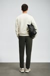 Pamuklu Boyfriend Fit Bisiklet Yaka Erkek Sweat 112030171 EKRU