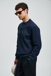 Pamuklu Boyfriend Fit Bisiklet Yaka Erkek Sweat 112030171 LACİVERT