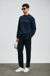 Pamuklu Boyfriend Fit Bisiklet Yaka Erkek Sweat 112030171 LACİVERT