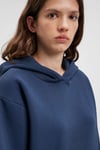 Pamuklu Boyfriend Kapüşonlu İçi Tüylü Şardonlu Basic Kadın Sweat 167299-70488 KOYU LACIVERT