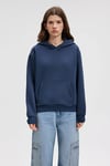Pamuklu Boyfriend Kapüşonlu İçi Tüylü Şardonlu Basic Kadın Sweat 167299-70488 KOYU LACIVERT