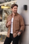 Pamuklu Çift Cepli Regular Fit Erkek Gömlek CF25W128858 CAMEL