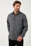Pamuklu Çift Cepli Regular Fit Erkek Gömlek CF25W128858 ANTRASİT