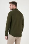 Pamuklu Çift Cepli Uzun Kollu Regular Fit Kışlık Erkek Gömlek CF24W127221 HAKİ