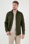 Pamuklu Çift Cepli Uzun Kollu Regular Fit Kışlık Erkek Gömlek CF24W127221 HAKİ