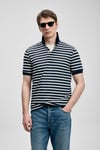 Pamuklu Çizgili Düğmeli Erkek Polo Yaka T Shirt 111040250 LACİVERT