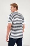 Pamuklu Çizgili Kısa Kollu Düğmeli Erkek Polo T Shirt 5904046 İNDİGO