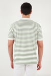 Pamuklu Çizgili Kısa Kollu Düğmeli Erkek Polo T Shirt 5904046 Elma