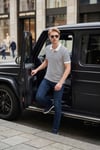 Pamuklu Çizgili Kısa Kollu Düğmeli Erkek Polo T Shirt 5904046 İNDİGO