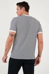 Pamuklu Çizgili Regular Fit Bisiklet Yaka Erkek T Shirt 5903005 İNDİGO