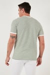 Pamuklu Çizgili Regular Fit Bisiklet Yaka Erkek T Shirt 5903005 ELMA YEŞİLİ