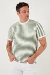 Pamuklu Çizgili Regular Fit Bisiklet Yaka Erkek T Shirt 5903005 ELMA YEŞİLİ