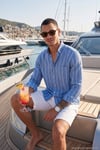 Pamuklu Çizgili Regular Fit Düğmeli Yaka Erkek Gömlek CF21S112480 SAKS-BEYAZ