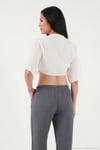Pamuklu Comfort Fit Bağlamalı Yarasa Kol Kadın Bolero 5866354 EKRU