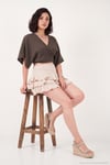 Pamuklu Comfort Fit Bağlamalı Yarasa Kol Kadın Bolero 5866354 KAHVE