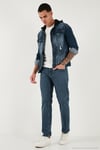 Pamuklu Comfort Fit Normal Bel Boru Paça Jeans Erkek Kot Pantolon 4412C02TEXAS MAVİ