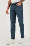 Pamuklu Comfort Fit Normal Bel Boru Paça Jeans Erkek Kot Pantolon 4412C02TEXAS MAVİ