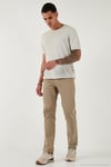 Pamuklu Comfort Fit Normal Bel Boru Paça Jeans Erkek Kot Pantolon 4412C19TEXAS BEJ