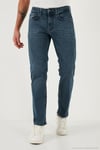Pamuklu Comfort Fit Normal Bel Boru Paça Jeans Erkek Kot Pantolon 4412C02TEXAS MAVİ