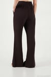 Pamuklu Comfort Fit Yüksek Bel Geniş Paça Kadın Pantolon 668YP5540 KAHVE