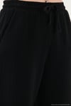 Pamuklu Comfort Fit Yüksek Bel Geniş Paça Kadın Pantolon 668YP5540 SİYAH