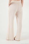 Pamuklu Comfort Fit Yüksek Bel Geniş Paça Kadın Pantolon 668YP5540 TAŞ