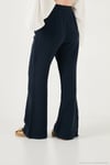 Pamuklu Comfort Fit Yüksek Bel Geniş Paça Kadın Pantolon 668YP5540 LACİVERT