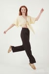 Pamuklu Comfort Fit Yüksek Bel Geniş Paça Kadın Pantolon 668YP5540 KAHVE