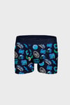 Pamuklu Desenli Erkek Boxer JFBP154 MAVİ