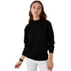 Pamuklu Dik Yaka Basic Örme Kadın Sweat 5863323 SİYAH