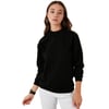 Pamuklu Dik Yaka Basic Örme Kadın Sweat 5863323 SİYAH