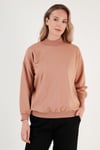 Pamuklu Dik Yaka Basic Örme Kadın Sweat 5863323 BİSKÜVİ