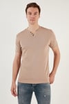 Pamuklu Düğme Detaylı Regular Fit V Yaka 3'lü Paket Erkek T Shirt 5902122S3 Antrasit-Taş-Siyah