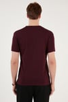 Pamuklu Düğme Detaylı Regular Fit V Yaka 3'lü Paket Erkek T Shirt 5902122S3 Vişne-Taş-Açık Haki
