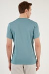 Pamuklu Düğme Detaylı Regular Fit V Yaka 3'lü Paket Erkek T Shirt 5902122S3 Açık Mavi-Gri Melanj-Taş