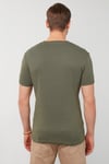 Pamuklu Düğme Detaylı Regular Fit V Yaka 3'lü Paket Erkek T Shirt 5902122S3 Haki-Antrasit-İndigo