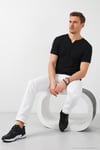 Pamuklu Düğme Detaylı Regular Fit V Yaka 3'lü Paket Erkek T Shirt 5902122S3 Antrasit-Taş-Siyah