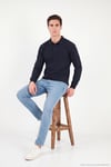 Pamuklu Düğmeli Erkek Polo Yaka Sweat 5905838 LACİVERT