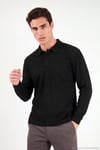 Pamuklu Düğmeli Erkek Polo Yaka Sweat 5905838 SİYAH