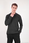Pamuklu Düğmeli Erkek Polo Yaka Sweat 5905838 ANTRASİT