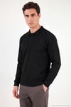 Pamuklu Düğmeli Erkek Polo Yaka Sweat 5905838 SİYAH
