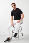 Pamuklu Düğmeli  T Shirt Erkek Polo 0438101 SİYAH