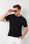 Pamuklu Düğmeli  T Shirt Erkek Polo 0438101 SİYAH